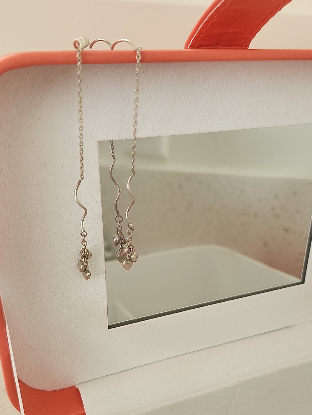 Delicate Silver Dangle Earrings with Charm Cluster